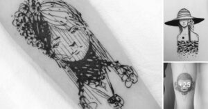 Lee más sobre el artículo Tatuajes de líneas erráticas de GUGA SCHARF, inspirados en dibujos de cuaderno
